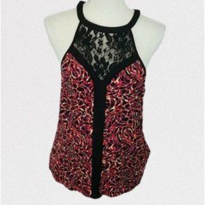Hectik Medium Lace Panel Halter Neck Sleeveless Top